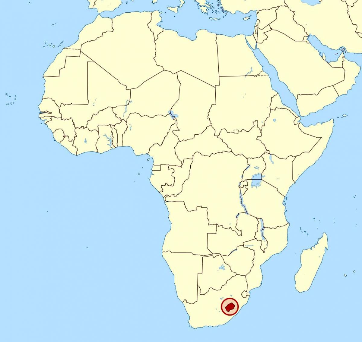地图莱索托在世界