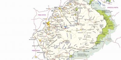 地图莱索托边界哨所