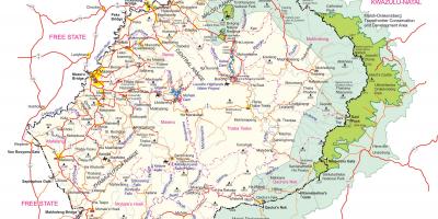 地图的详细地图莱索托