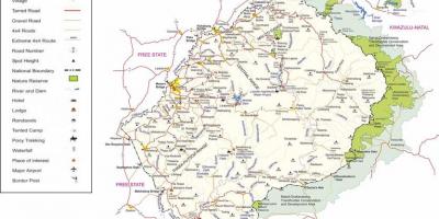 莱索托道路地图
